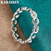 925 Sterling Silver 8 Words 7-10# Ring for Women Wedding Charm Engagement Fashion Jewelry