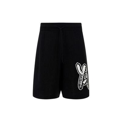 Mønsterprintede Elastiske Midje Rette Ben Shorts Herreshorts Svart H44808