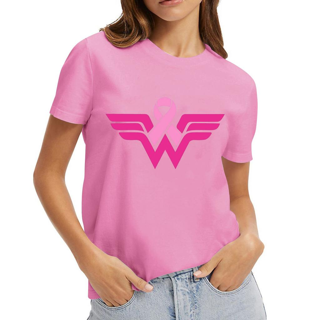 Adult Round Neck Casual Printed Short-sleeved T-shirt Top