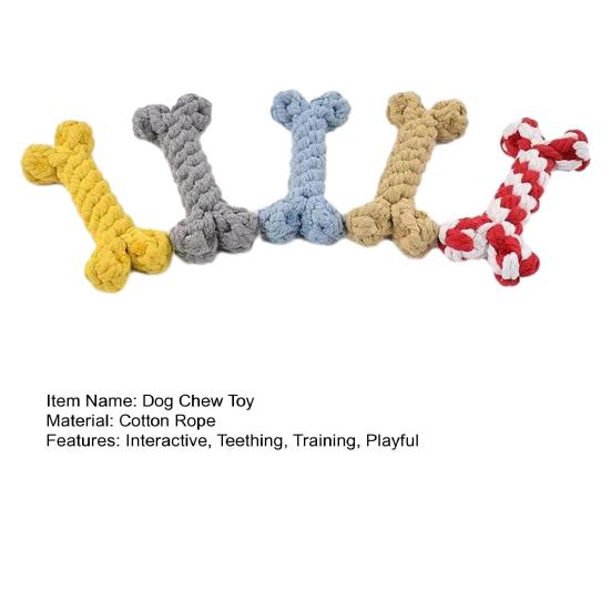 Yousheng Dog Rope Toy Bone Shaped Dog Chew Toy for Teething Training Interactive Play Cotton Rope Pet Toy for Small Medium