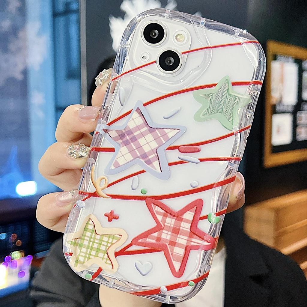 Sevimli Silikon Kılıf Xiaomi Redmi için Not 13 12 11 Samsung A54 A24 A14 Oppo A78 A58 A38 Infinix Not 30 Pro Funda Meteor Yıldız Kapak Yumuşak TPU Tampon