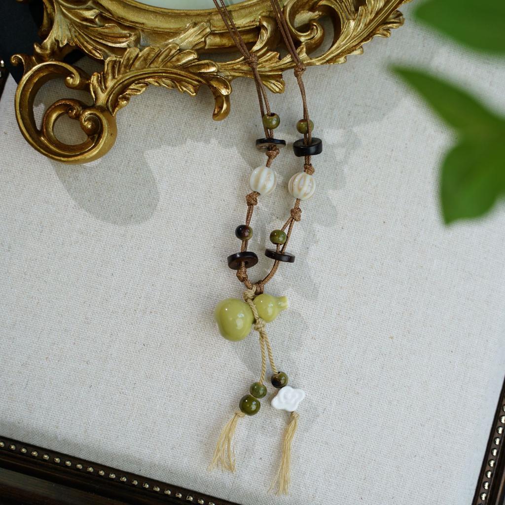 Hot-selling ceramic mushroom necklace accessories niche design necklace high sense