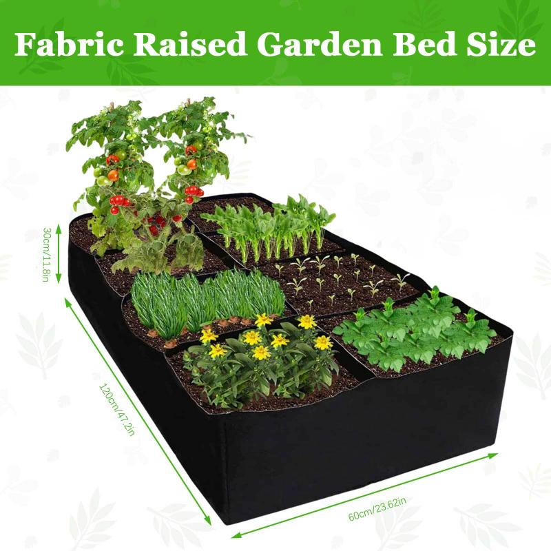 8 Grids Macetas Para Plantas Bag For Potato Garden Felt Grow Bag Rectangle Planting Nursery Pot Vegetable Tomato Planting