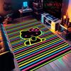Hello Kitty Neon Stripes carpet Camping Trip Suitable For All Seasons Nap carpet Outdoor Plush carpet Bedroom