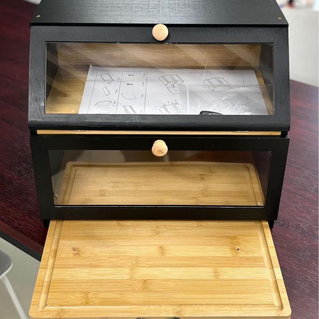 Double-Layer Kitchen Bread Box: Large Capacity, Dustproof Storage Bin