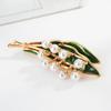Versatile Fruit Brooch Fashion Design Pod Wheat Ear Leaf Pearl Pin Brooch