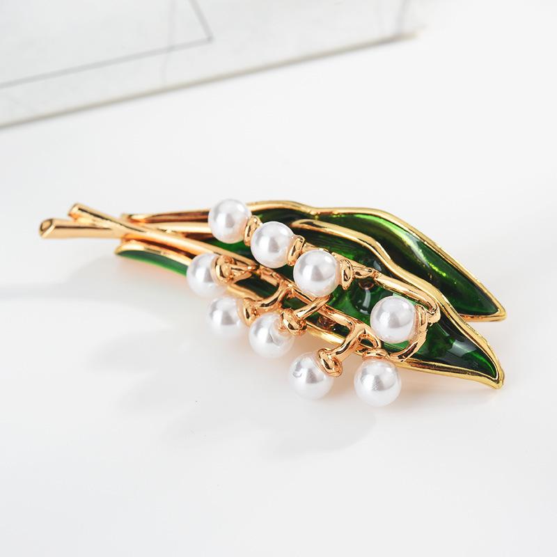 Versatile Fruit Brooch Fashion Design Pod Wheat Ear Leaf Pearl Pin Brooch