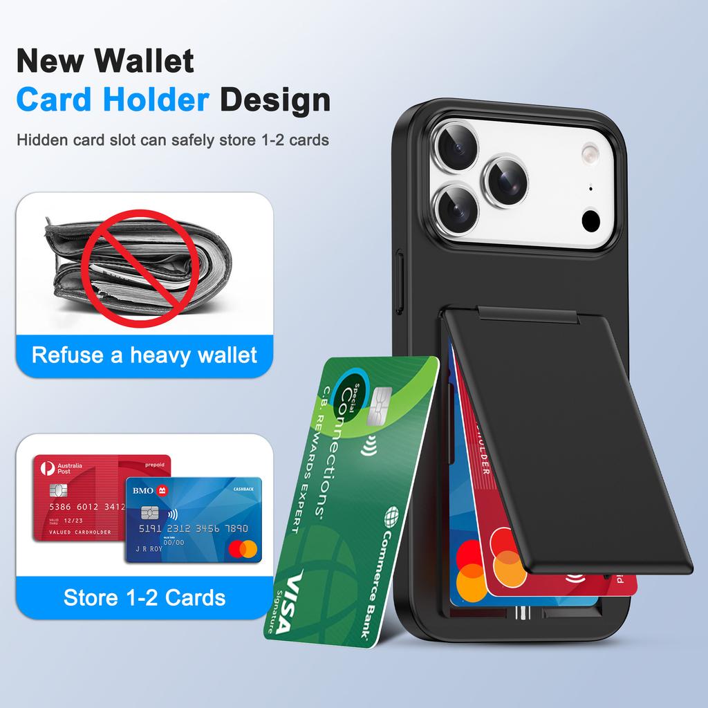 New for IPhone17 Frosted Card Holder Holder Mobile Phone Case 16Pro Air Bag Anti-fall 15 Mobile Phone Protective Cover