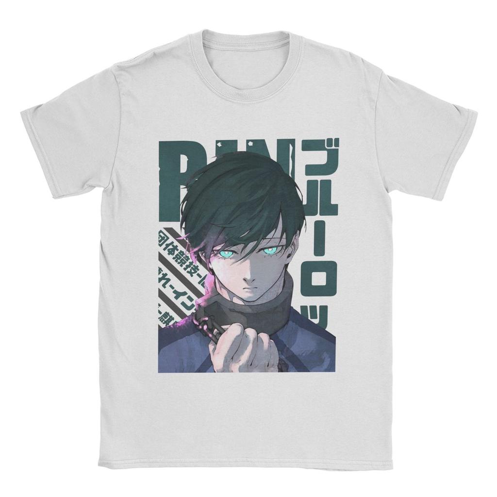 Pánské tričko Blue Lock Rin Itoshi Novinka Bavlněná trička Krátký rukáv Tričko Kulatý výstřih Oblečení Léto