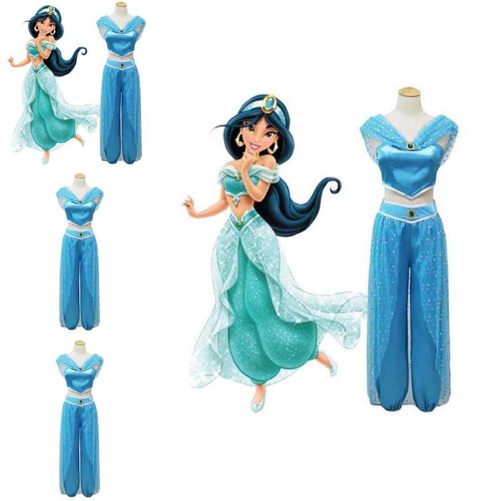 Enchanting Aladdin Jasmine Princess Genie Cosplay Costume For Magical Dress Up