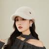 Fashionable Plush Peaked Cap Autumn and Winter New Women's Solid Color Thickened Warm Hat Outdoor Sports Shopping Versatile Baseball Cap