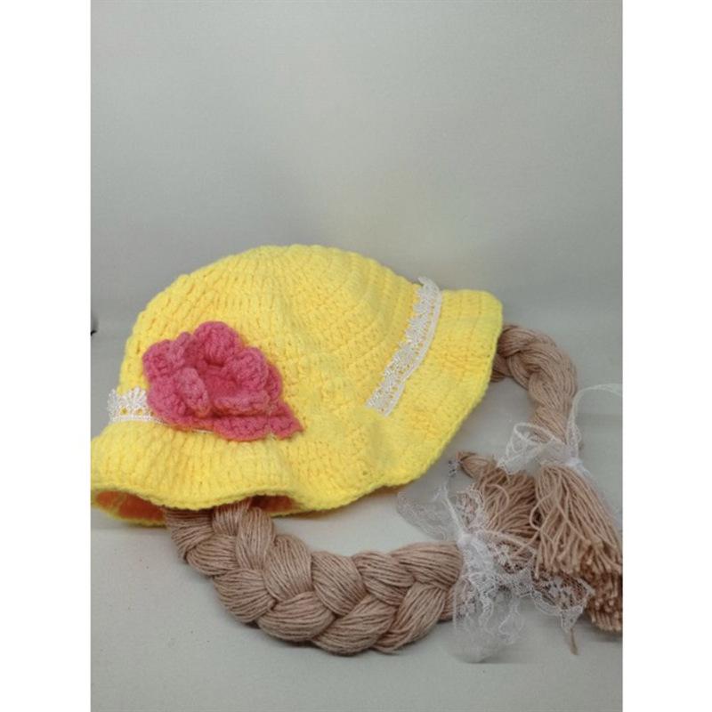 New hand knitted funny woolen hat long horn lace clown pullover hat