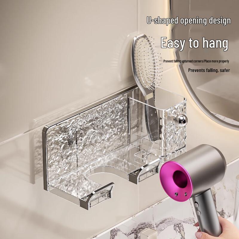 Ścienny uchwyt na suszarkę do włosów z przyssawką