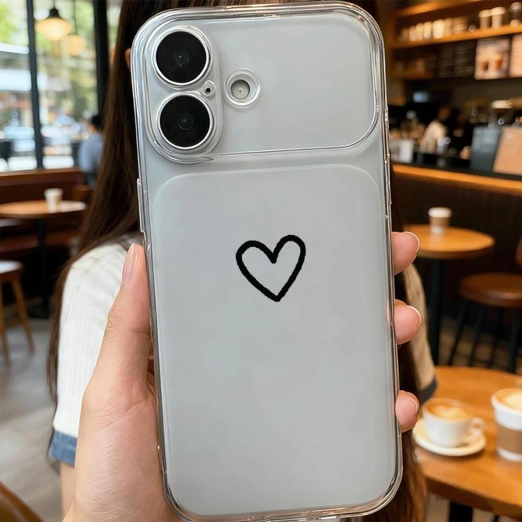 Simple Love Applies To Apple 16/17Pro Large Window Mobile Phone Case iPhone15/14/13 Matte 12 Soft 11