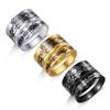 European Rose Vine Pattern Stainless Steel Couple Ring Set
