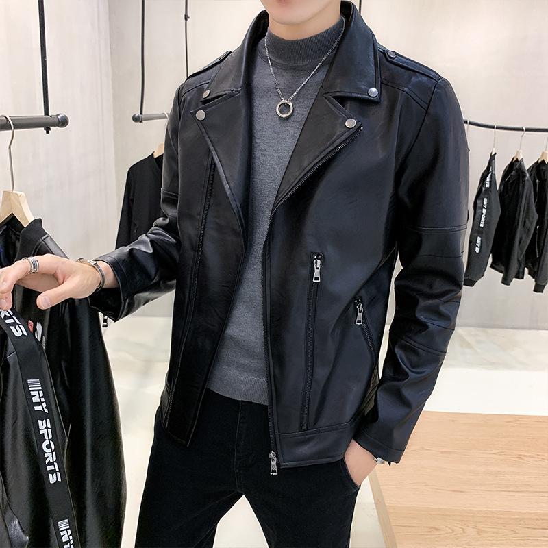 Leather jacket men's loose youth handsome trend new autumn locomotive clothing men's leather jacket jacket