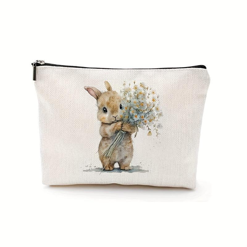 Easter, Rabbit Pattern, Carry on Luggage Bag, Zippered Storage Bag, Cosmetic Storage Bag, Makeup Bag