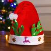 Yousheng Christmas Hat Children Red Velvet Santa Hat with Cartoon Antler Pattern Decoration Festive Holiday Party Supplies