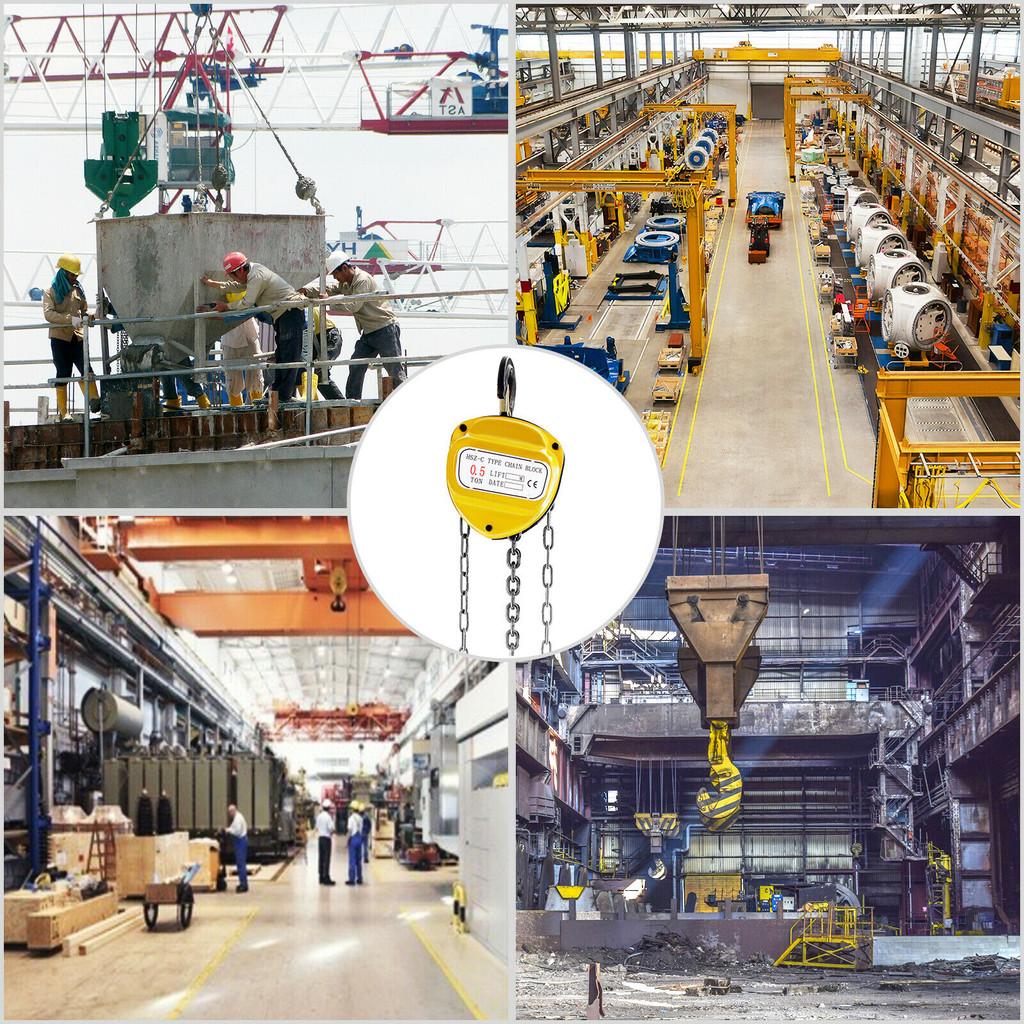1/2T 10/20FT 3m/6m with Two Hooks for Lifting Pulling Dragging Construction Anti-Rust Manual Chain Block Chain Hoist