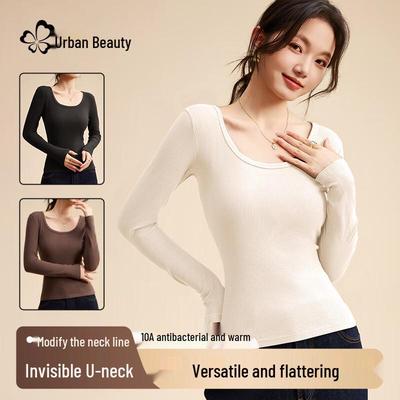Women's 10A Antibacterial Fleece-Lined U-Neck Base Layer Top