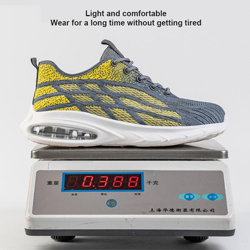 Imwete Breathable Men Work Sneakers Steel Toe Security Boots Lightweight Anti Slip Safety Shoes Puncture-Proof Women Footwear