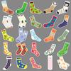 50 Socks Graffiti Stickers Personalized Cartoon Winter Small Fresh Decorative Mobile Phone Case Water Cup Refrigerator Stickers