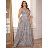 European and American Plus-Size Formal Dress, Deep V-Neck Sexy Long Dress, Slim-Fit Mermaid Bridesmaid Evening Gown