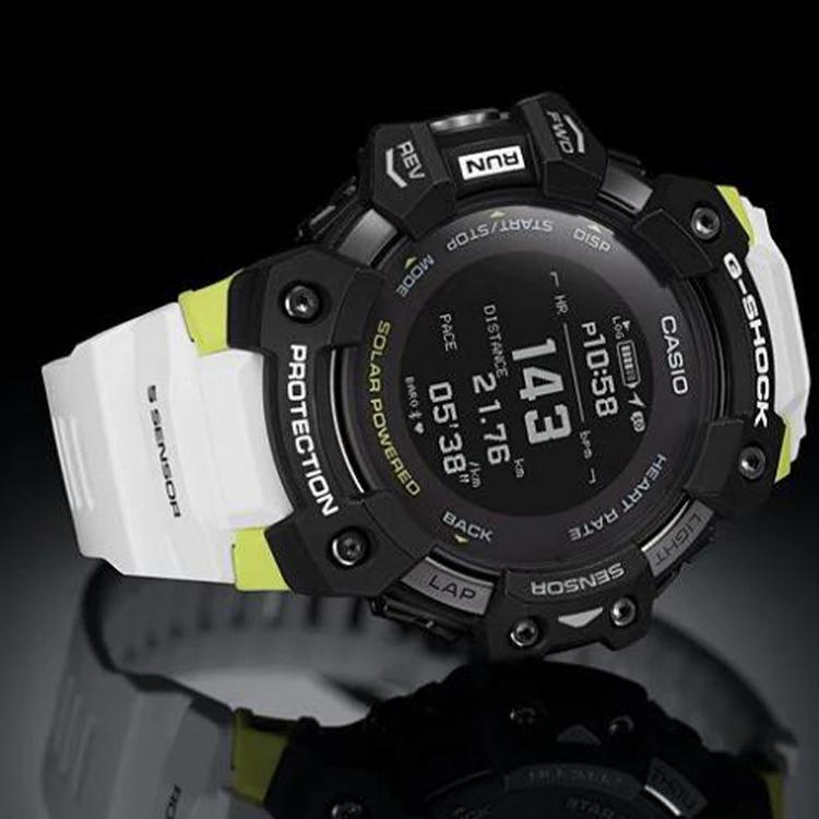 Casio G-Squad Serie G-Shock Modische Uhr Stoßfest Wasserdicht Solar Quarzwerk Harzarmband Herrenuhren Schwarz GBD-H1000-1A7JR