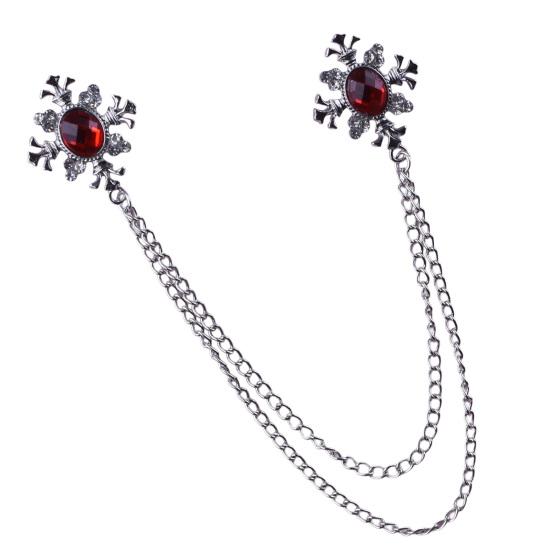 Suit Brooch for Men & Women Double Staggered Metal Hanging