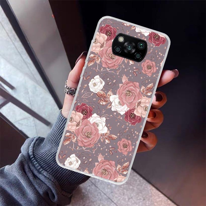 

Beautiful Rose Bling Picture Phone Case for Xiaomi Poco F7 Ultra X7 X6 X5 Pro X4 Gt M8 M7 Redmi 15 15C 13 13C 12 12C Soft Cover Redmi 12