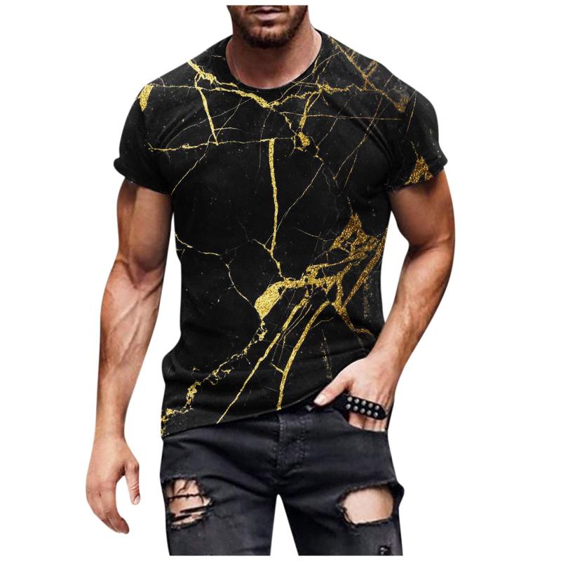 3D Geometry Print Pattern T Shirt Men Fashion Hip Hop T-shirt Harajuku Y2k Street Men's Summer Leisure Sports