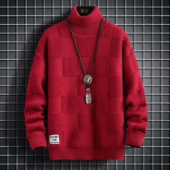 Men High Neck Thickened Warm Sweater High Quality Men's Winter Pure Korean Slim Casual Sweaters Fashion Brand Loose Knitted Pullover