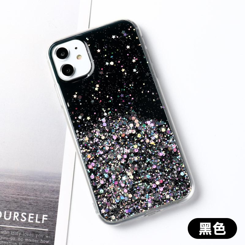 Girl's Heart Starry Sky Epoxy Suitable for iPhone15 Glitter Apple 14Pro Factory 11/12 Mobile Phone Case Soft