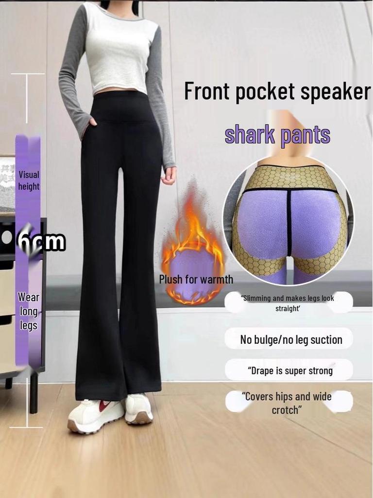 Women's Velvet Micro Flare Pants: High Waist, Tummy Control, Hip-Lifting, Warm, Slimming Yoga Wear for Winter