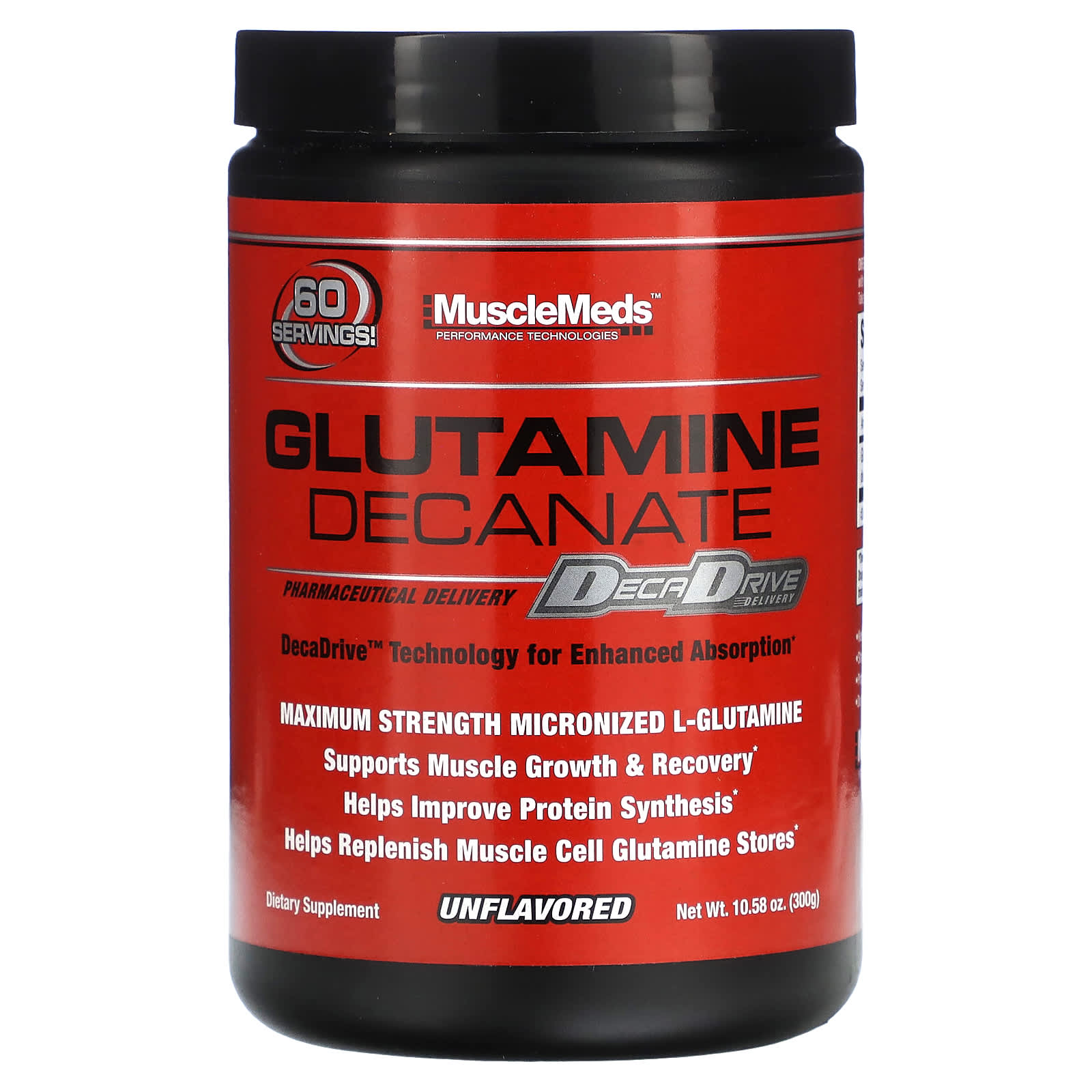 

Glutamine Decanate, Unflavored, 300G (10.58Oz)