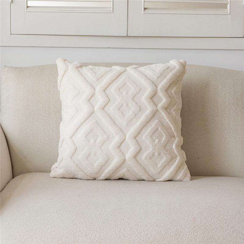 New Sofa Pillow Shu Cotton Velvet Rice Pattern Living Room Sofa Decorative Waist Pillow Case Home Pillow Case