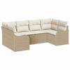 Garden Sofa Set Beige Poly Rattan