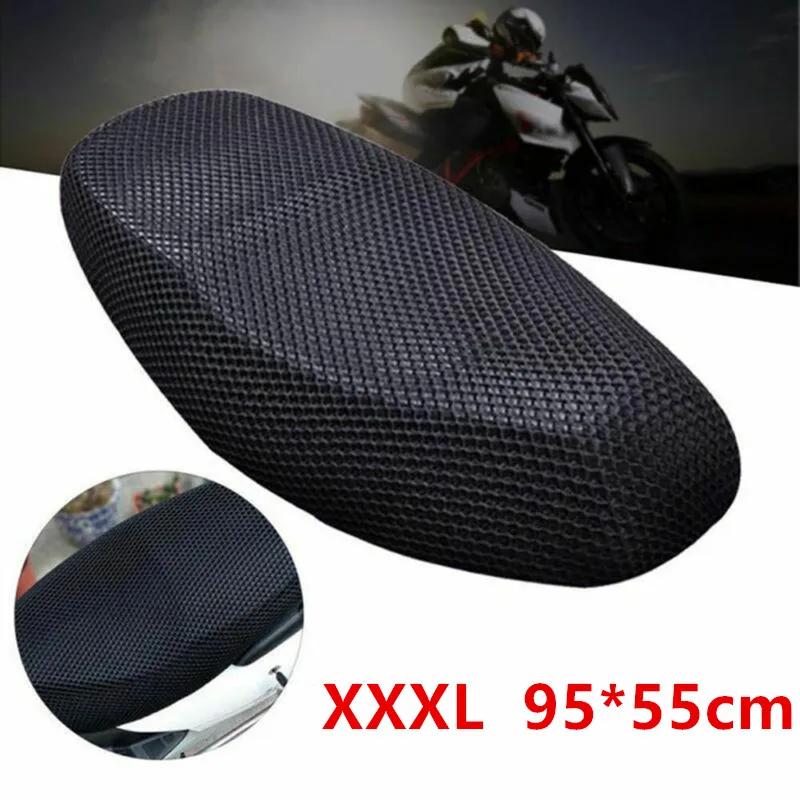 Breathable Summer Cool 3D Mesh Motorcycle Moped Motorbike Scooter Seat Covers Cushion Anti-Slip cover Grid protection pad