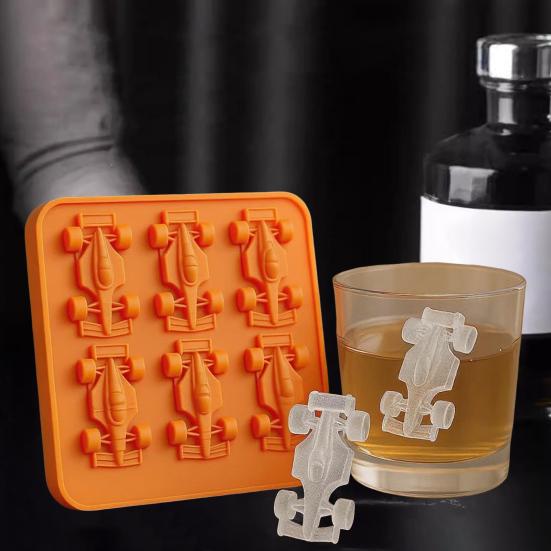 Racing Car Ice Mold Silicone Ice Tray for Whiskey Cocktails Juice BPA-Free Freezer Safe Family Gathering Essential