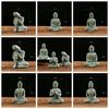 Tea Pet Oriental Culture Sandstone Buddha Green Sandstone Zen Buddhist Ornament Sitting Posture Lawn