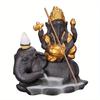 1pc Ganesha Backflow Incense Burner Handicrafts Incense Stick Holder Home Ornaments Purple Clay Censer (Without Incense)
