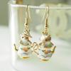 Enamel Chipmunk Teapot Earrings Trendy Pendant Necklace Stylish Woman Accessory