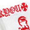 Makelloses CHROME HEARTS SOCKS-U-SPORT Dagger Bestickt 3-Paar-Set weiß Herren S Gebraucht