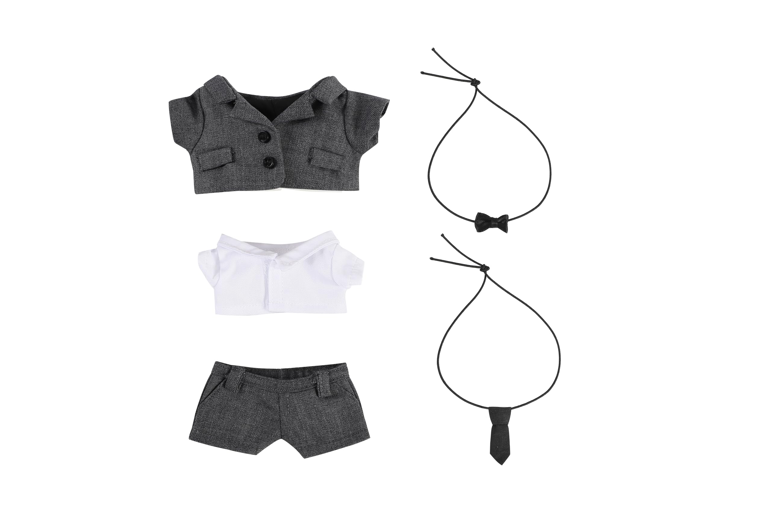 

AXLUCE Плюшевая одежда - Плюшевая игрушка 15 см - Костюм, Рубашка, Галстук, Бабочка Кукла (Серый)