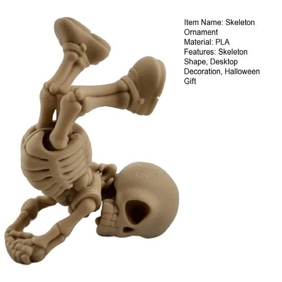 3D Printed Inverted Skeleton Figurine, Halloween Upside-Down Skeleton Statue, Spooky Skeleton Decoration for Home, Office, Holiday Party