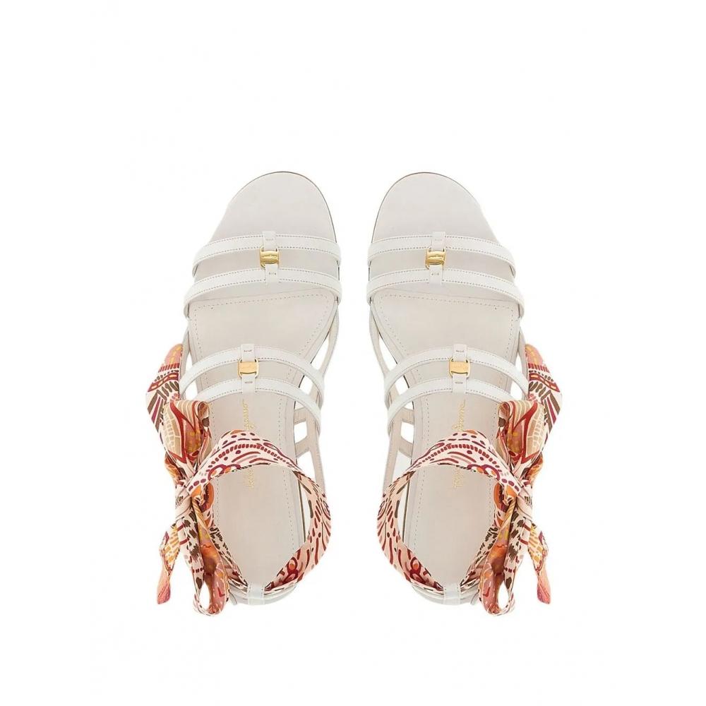 Salvatore Ferragamo Ferragamo Vara Lace Up Sandals White