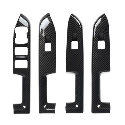 4 Stuks Deur Raam Bedieningspaneel Cover Koolstofvezel Stijl Glaslift Knop Decoratie Sticker voor Bronco Sport CX430 4