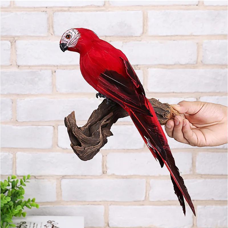 25/35cm Handmade Simulation Parrot Creative Feather Lawn Figurine Ornament Animal Bird Garden Bird Prop Decoration Miniature