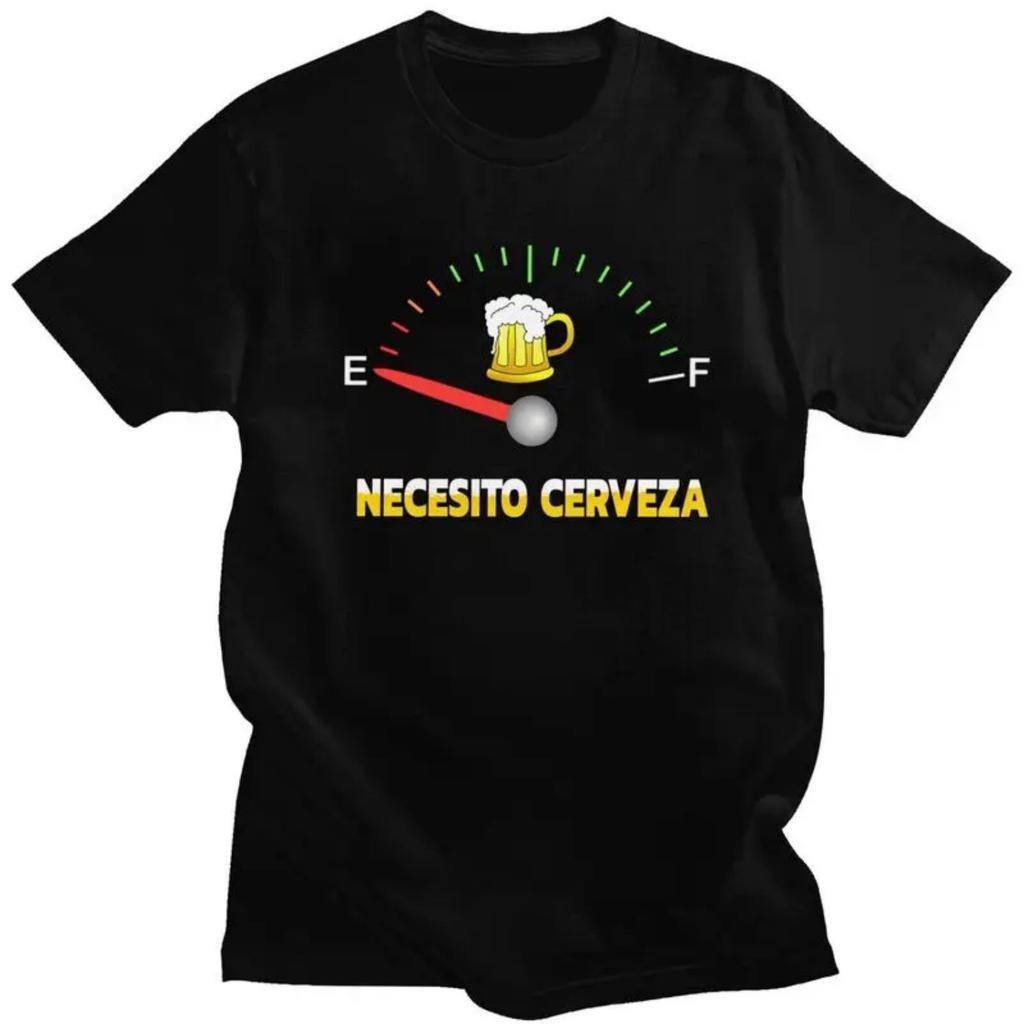 Custom Necesito Cerveza I Need Beer T Shirt Men Short Sleeve Pure Cotton T-shirt Casual Tees Fashion Tshirt