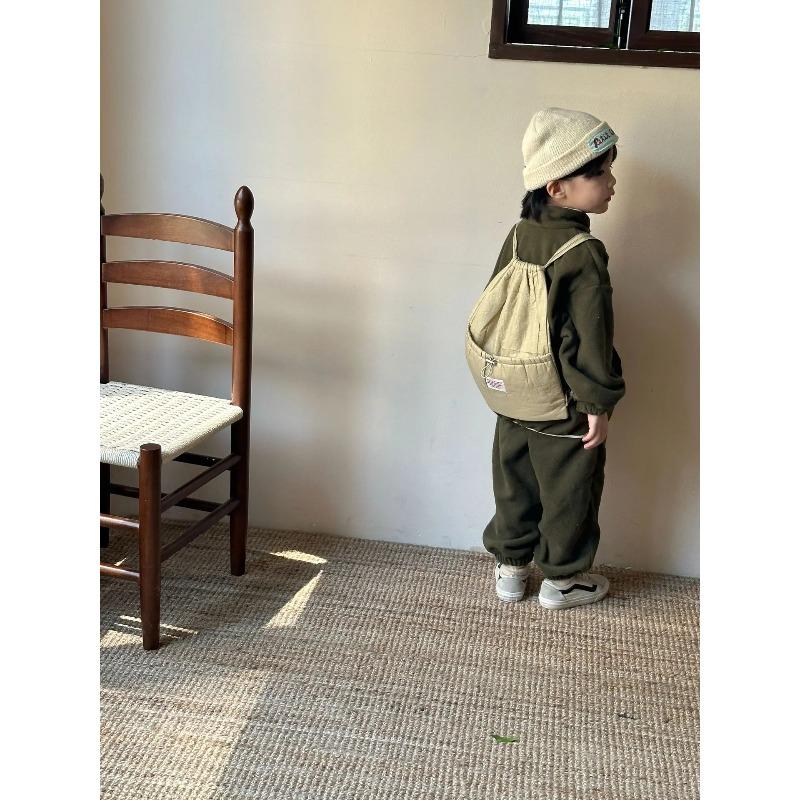 Winter Children Polar Fleece Sweatshirt Set Boys Girls Plus Velvet Thick Warm Suit Kids Casual Sports Outfits